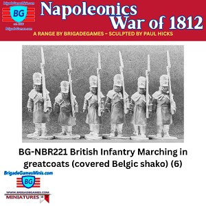 British Infantry Marching in greatcoats (Belgic shako) (6) - BG-NBR221 